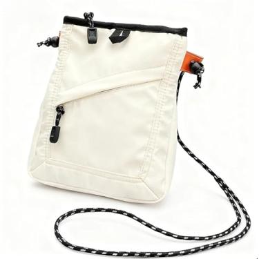 Imagem de Bolsa transversal de lona estilo coreano feminina casual pequena bolsa de ombro quadrada moderna bolsa de trabalho, Branco, Medium, Mochila casual