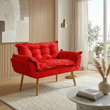 Imagem de Namoradeira Decorativa Para Sala Recepção Consultório Escritório Manicure Alice Suede