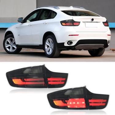 Imagem de JOLUNG Luzes traseiras compatíveis com X6 E71 2007-2014, montagem de luzes traseiras DRL, luzes de reserva de seta, luzes traseiras de freio, farol de neblina invertido motorista esquerdo e lado