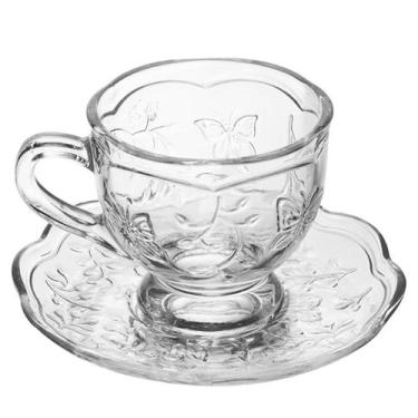 Imagem de Xícara Café com Pires New Butterfly 80ml Cristal Ecológico Lyor