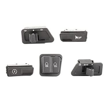 Imagem de GLOGLOW Botão do Farol 5 Unidades Kit de Interruptor de Motocicleta, Substituição Universal de Sinais de Mudança de Buzina de Feixe Alto Baixo para GY6, Controles de Guiador à Prova de Intempéries