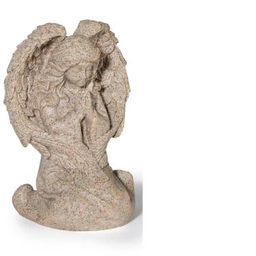 Imagem de Estatueta de anjo de oração, estatueta esculpida pintada à mão, estátua de asas de anjo para decoração de casa ou jardim, presentes de primeira comunhão para meninas, presentes religiosos para