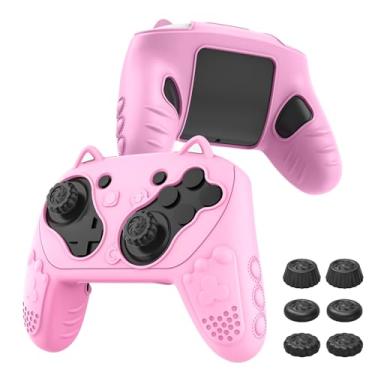 Imagem de Silicone Controller Case Set Compatible with Nintendo Switch 2 Pro, Gamepad Accessories - Protective Softshell Cover with 6 Thumb Grips, Shock-Resistant & Ergonomic Comfort Grip Design (Pink)