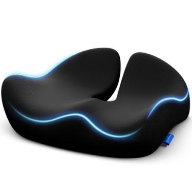 Imagem de ZIKEE Almofada de assento pioneira para alívio de pressão, almofada de cadeira de escritório curvada egonomicamente para hemorróidas, ciática, cóccix e alívio de dor nas costas, almofada de espuma