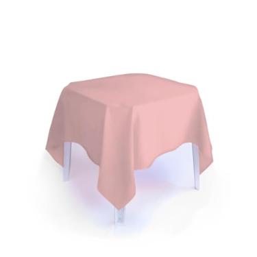 Imagem de Toalha de Mesa Quadrada Oxford Lisa com Bainha Toalha de Mesa 4 Lugares para Festa Buffet e Restaurante (Rose,02 UNIDADES)