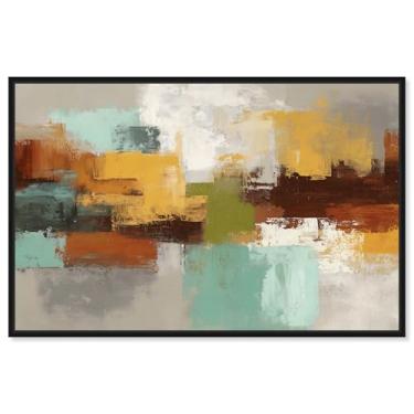 Imagem de Impressão em tela minimalista Tones II arte de parede abstrata por Art Remedy, moldura preta, 61 x 40 cm