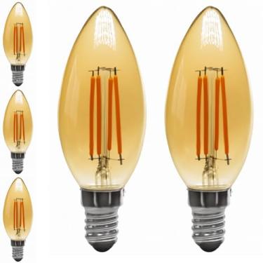 Imagem de Kit 5x Lâmpada Filamento LED C35 Vela E14 4W 2400K Bivolt