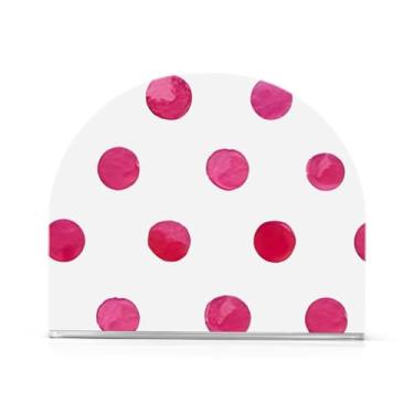 Imagem de Porta-guardanapos de bolinhas rosa aquarela, conjunto de 2, porta-guardanapos de acrílico, porta-guardanapos para guardanapos de pano