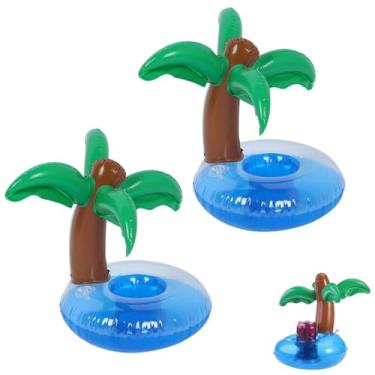 Imagem de Pacote com 2 suportes infláveis para garrafas, porta-copos para piscinas, copos infláveis para bebidas, porta-copos infláveis para festa na praia, festas na piscina de família