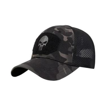 Imagem de Boné De Beisebol Ajustável Com Bordado De Caveira, Chapéu Casual Respi