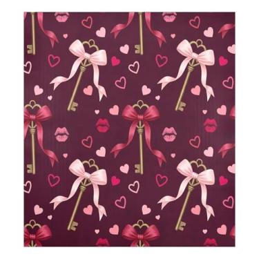 Imagem de Blueangle Capa magnética para lava-louças, laços, chaves do dia dos namorados, decoração da capa da máquina de lavar louça, adesivos de eletrodomésticos, adesivos de eletrodomésticos, 58 cm C x 66 cm