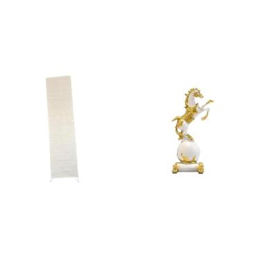 Imagem de Whtkoph Abajur de Mesa com Cúpula de Papel para Sala de Estar, Apresentando Uma Figura Moderna de Cavalo. Ideal para Decorar O Ambiente.