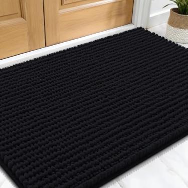 Imagem de OLANLY Tapete de porta de cachorro para patas enlameadas 91 x 61 cm, capacho de lama de chenille ultra absorvente, antiderrapante, lavável e com armadilha de sujeira para entrada interna, tapetes