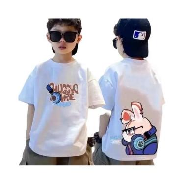 Imagem de Camiseta De Algodão Com Estampa Graffiti Para Meninos E Meninas, Manga