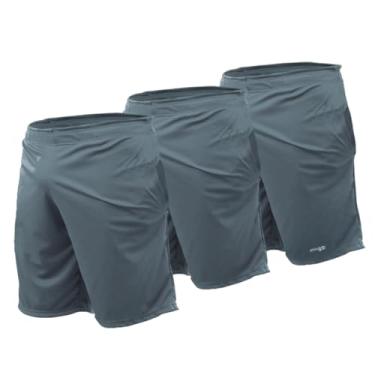 Imagem de 3 Calções Masculino Bermuda Esportiva com Bolso (P, Cinza)