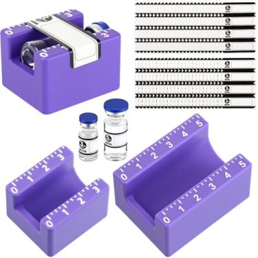 Imagem de Affrolling 2 aplicadores de etiqueta de frasco com adesivos de etiqueta, ferramenta de aplicação de rotulagem para frascos pequenos, recipientes de óleos essenciais (roxo)