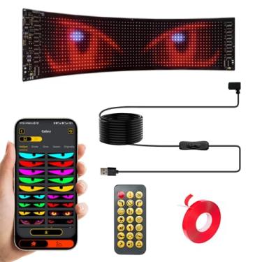 Imagem de Painel de matriz de LED programável para publicidade e uso faça você mesmo, placa LED de 5V de 38 x 10 cm para carro, loja de negócios, bar, festa, festival, decoração de casa, aplicativo e controle