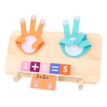 Imagem de Dioche Brinquedos Educativos de Matemática de Palma, Dupla Face, Contagem de Dedos, Placa de Rastreamento, Ferramenta de Aprendizagem de Madeira para Crianças, Atividades Matemáticas