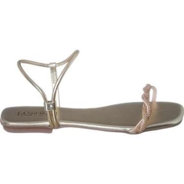 Imagem de Rasteirinhas Feminina Com Pedraria Brilho Tira Strass Moda-Feminino