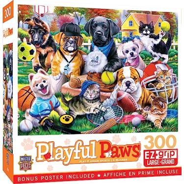 Imagem de Baby Fanatics 32227: Playful Paws - Play It Again Sports 300 peças Quebra-cabeça Ezgrip