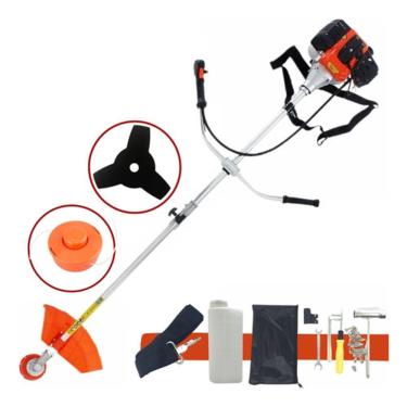 Imagem de Roçadeira a Gasolina e Aparador de Grama Completo 52cc Forte e Durável