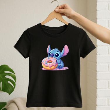 Imagem de Camiseta Feminina Baby Look Lilo Stich Donuts Lançamento - Delite, Pre