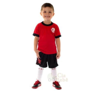 Imagem de Conjunto Infantil Flamengo Uniforme Artilheiro Oficial, Vermelho, Pret