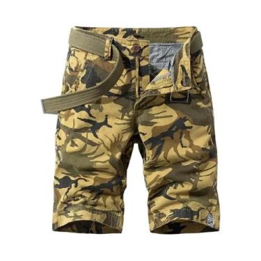 Imagem de Bermuda Cargo Camuflada Masculina Para Primavera E Verão, Casual, Com 