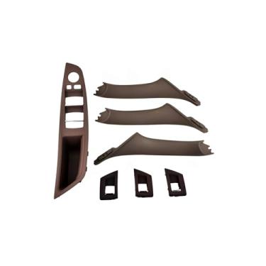 Imagem de Compatível com BMW série 5 F10 F18 520i 525i 528i 530 2010 2011-2016 Acessórios para carro 51417225851 51417225852 Apoio de braço da porta interna direita esquerda do carro(7PCS Mocha)