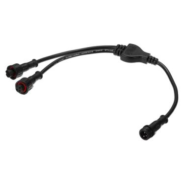 Imagem de Conector divisor Y de 3 pinos de 3 núcleos, 30 cm, 22 AWG, IP65, formato Y, 1 macho para 2 fêmeas, cabo de extensão para iluminação LED