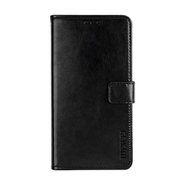 Imagem de Capa para Xiaomi mi 9 SE,PU Couro magnético Flip telefone case compatível com Xiaomi mi 9 SE Capa,Design de carteira com furo para cartão -Black