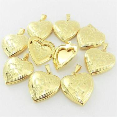 Imagem de Pingente Relicário 3cm Kit 6 Peças Folheado Ouro Pi144 - Wnbijouterias