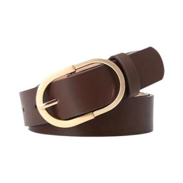 Imagem de Cinto Feminino De Couro PU Com Fivela Clássica De Moda Versátil Casual