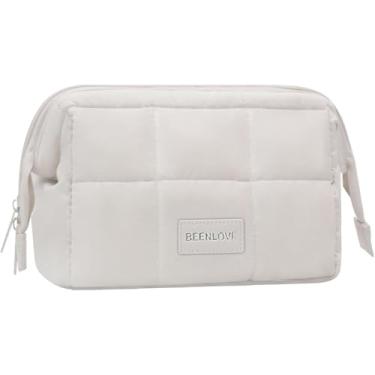 Imagem de Necessaire Feminina Bolsa Cosmética Organizador Estojo de Maquiagem Grande Espaçosa tendência(OFF White)