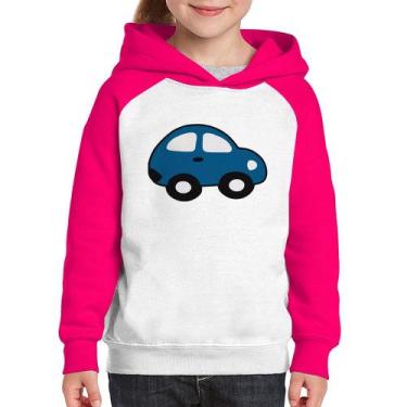 Imagem de Moletom Infantil Carrinho Azul - Foca na Moda, Branco, Rosa, 12