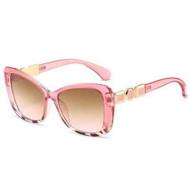 Imagem de Óculos de Sol UV400 - Lentes Degradê Olho de Gato em Cores Candy para Homens e Mulheres, Esportes ao Ar Livre, Corrida e Ciclismo, Rosa