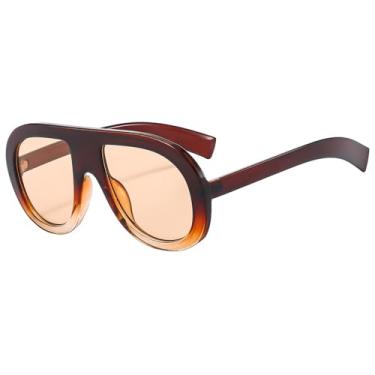 Imagem de Óculos de Sol UV400 - Tamanho Grande com Estampa de Leopardo em Degradê em Cores Doces para Homens e Mulheres, Ideais para Esportes ao Ar Livre, Corrida, Ciclismo e Chá