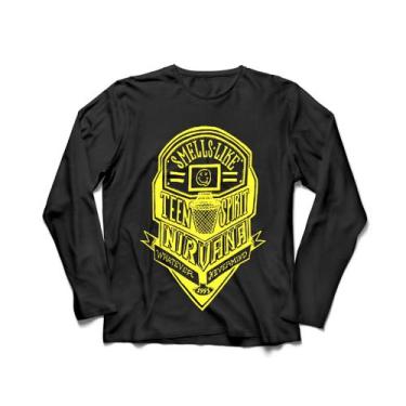 Imagem de Camiseta Manga Longa Masculina Nirvana, Preto, M