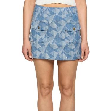 Imagem de Ramy Brook Saia feminina Kory, Geo Denim, 40