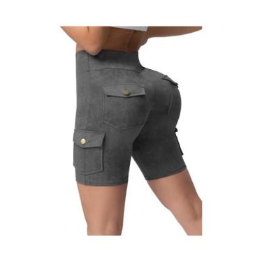 Imagem de Shorts Camuflados Femininos Com Bolsos, Efeito Levanta Bumbum, Control