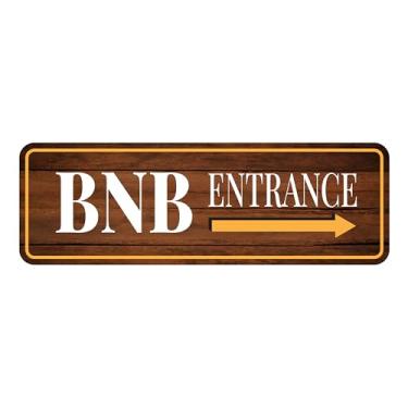 Imagem de Placa de entrada ou parede Standard Plus BNB (seta direita) | Sinalização de hospedagem BnB - Pequena