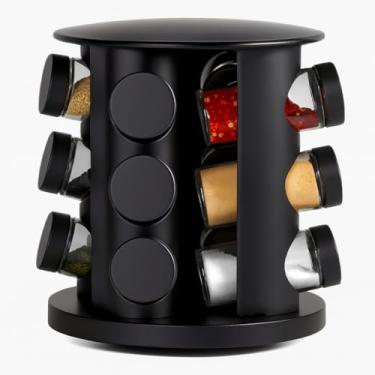 Imagem de Porta Temperos Giratório Profissional com 9 Potes de Vidro e Tampa Dosadora – Organizador de Condimentos para Cozinha (9 - Potes)