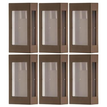 Imagem de Kit 6 Arandelas Luminárias de Parede Marrom Interno Externo 25cm Prime E27 Lente Transparente
