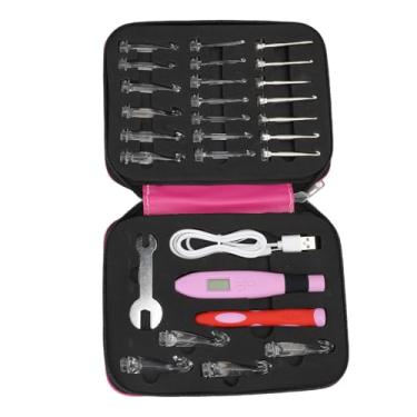 Imagem de Sunydog Conjunto de Agulhas de crochê Com Cabeça Intercambiável, Alça Antiderrapante e Caixa Armazenamento, para Projetos tricô Organizados, Inclui Agulhas Ferro e Plástico