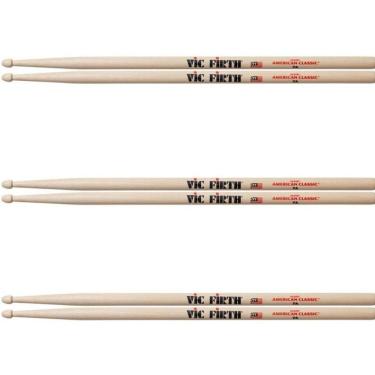 Imagem de Kit 3 Pares Baquetas Vic Firth 7A American Classic Cod1265
