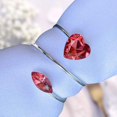 Imagem de Kit com 6 Anel Argola Porta Guardanapo Casamento Festa Cristal Coração