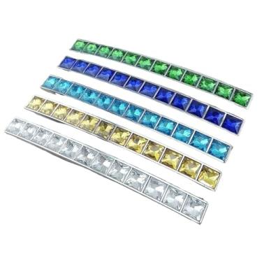 Imagem de CXYFQUUK Puxador de diamante de vidro cristal puxadores de gaveta de móveis armários de cozinha armários de armário puxadores de cômoda 2 peças (azul claro)