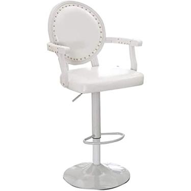 Imagem de U5GAAALPPQ9 Banqueta de bar confortável salão de beleza cadeira de recepção estilo retro poltrona bar café banco alto elevar o encosto cadeira de lazer móveis decorativos (cor: preto) (cor: branco)