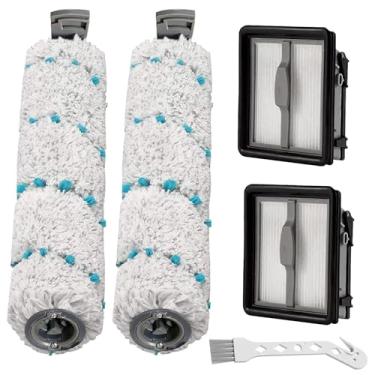 Imagem de Pincel de rolo e para aspirador úmido seco Crosswave X7 Pet Pro reposição com escovas náilon microfibra eficiência H12 fácil substituir limpar compatível 3011 2832Z 2955Z minimiza o enroscamento pelos