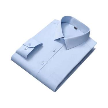 Imagem de Camisa Formal De Negócios Masculina Slim Fit Branca Com Manga Longa E 